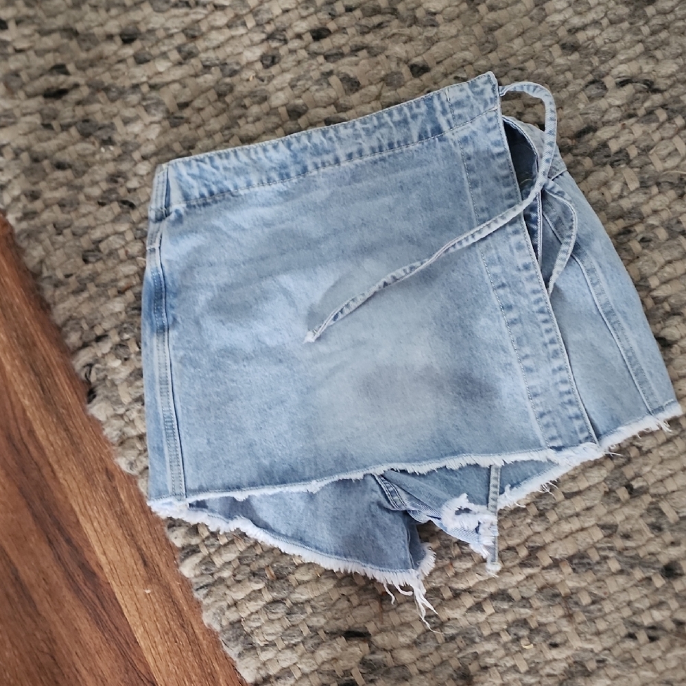 Princess Polly Blue Cut-Off Jean Shorts